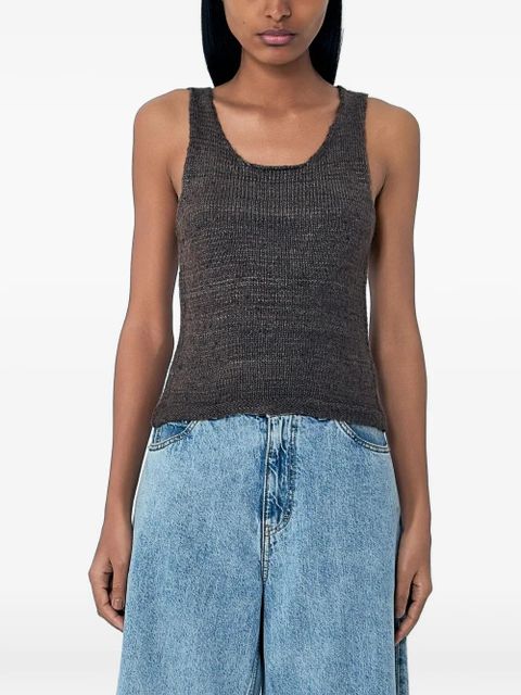 OUR LEGACY ribbed-knit scoop-neck tank top - Brown - zdjęcie produktu nr 1