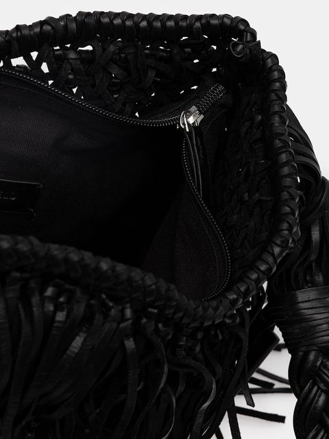 Karl Lagerfeld torebka skórzana K/WEAVE kolor czarny B1W30275