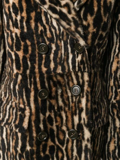 Yves Salomon ocelot print coat - Brown