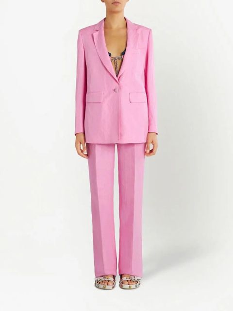 ETRO button-fastening linen-silk blazer - Pink