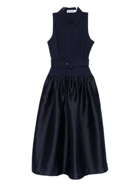 Self-Portrait belted dress - Blue
