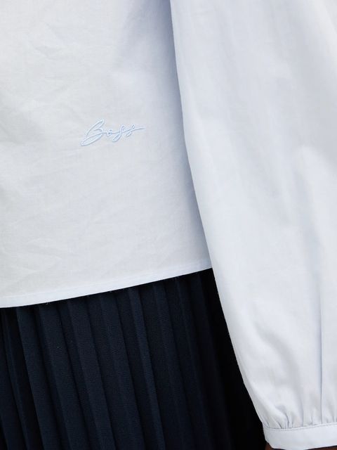 BOSS Orange koszula bawełniana C Bosally damska kolor niebieski regular z kołnierzykiem klasycznym 50553888