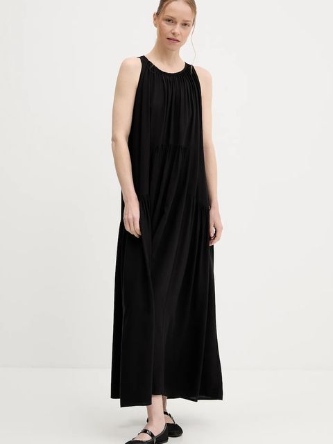 Answear.LAB sukienka kolor czarny maxi rozkloszowana