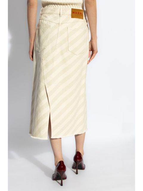 Marni striped midi skirt - Neutrals