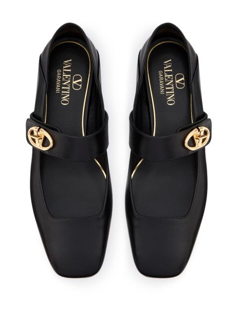 Valentino Garavani VLogo Locker Mary-Jane ballerina shoes - Black