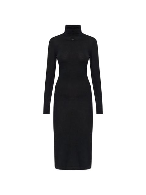 Diesel M-Alinesa logo-detail turtleneck midi dress - Black - zdjęcie produktu nr 1