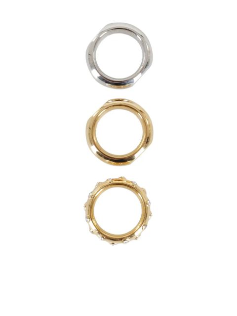 Rabanne polished-finish rings (set of three) - Gold
