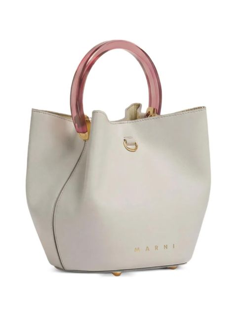 Marni small Pannier leather bucket bag - Grey