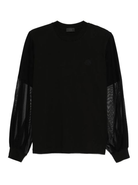 Moncler mesh-insert long-sleeve sweatshirt - Black - zdjęcie produktu nr 1