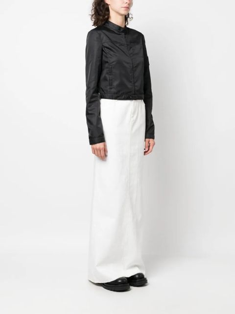 MM6 Maison Margiela logo-patch cropped jacket - Black