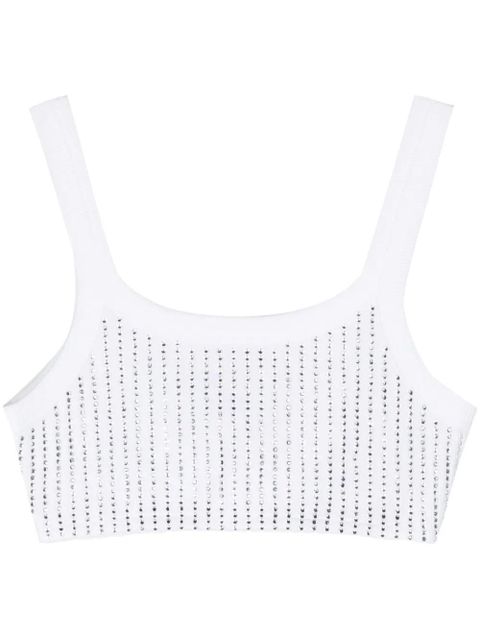 The Attico rhinestoned cotton crop top - White - zdjęcie produktu nr 1
