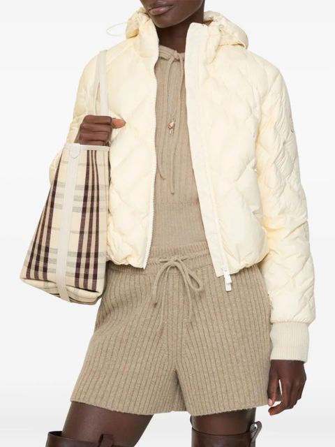 Burberry check-stitch hooded puffer jacket - White - zdjęcie produktu nr 2