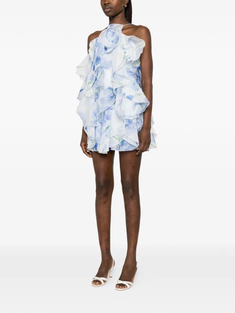 Aje Pandorea layered floral mini dress - White