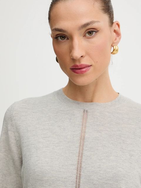 BOSS Orange sweter z dodatkiem wełny damski kolor szary lekki 50548927