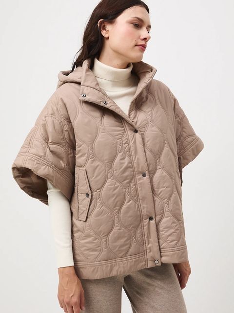 Medicine poncho kolor beżowy przejściowa oversize - zdjęcie produktu nr 2