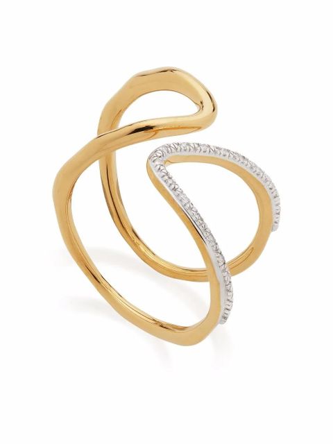 Monica Vinader Riva asymmetric-design ring - Gold - zdjęcie produktu nr 2