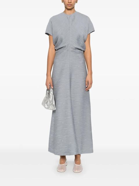 TOTEME slouch-waist crinkled maxi dress - Blue