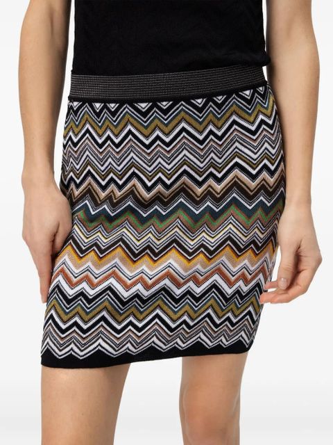 Missoni zigzag-pattern mini skirt - Black