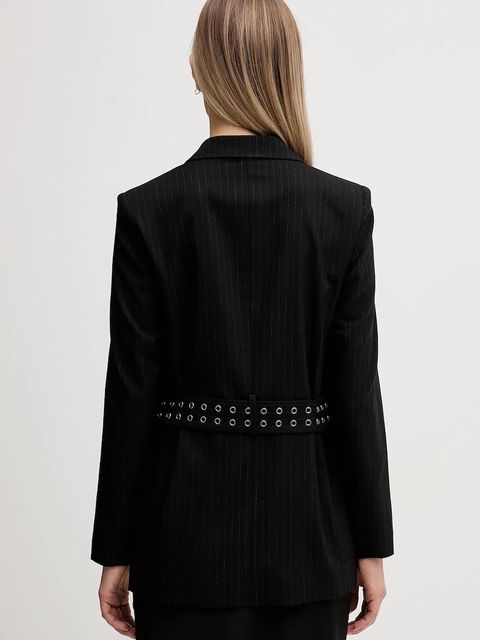 Sisley marynarka kolor czarny dwurzędowa wzorzysta 22T7LW03I