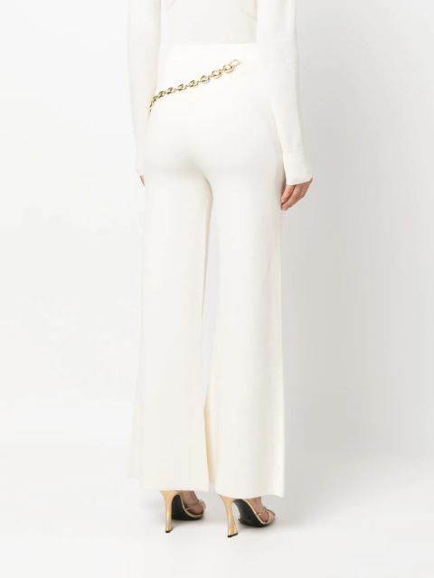 Rabanne chainmail-detail wool-cashmere trousers - White