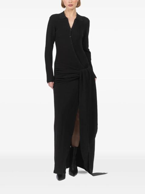 Aya Muse draped-detail maxi dress - Black