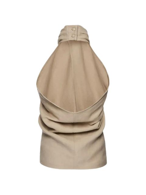 Magda Butrym crossover halter-neck top - Neutrals