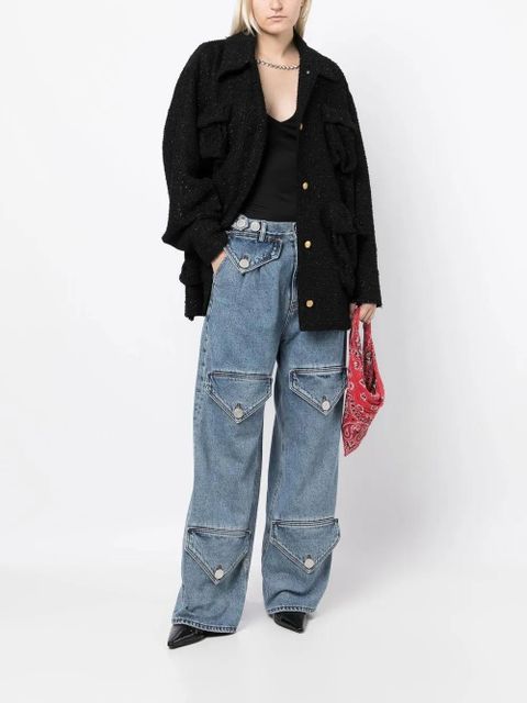 Blumarine bouclé button-up jacket - Black - zdjęcie produktu nr 2