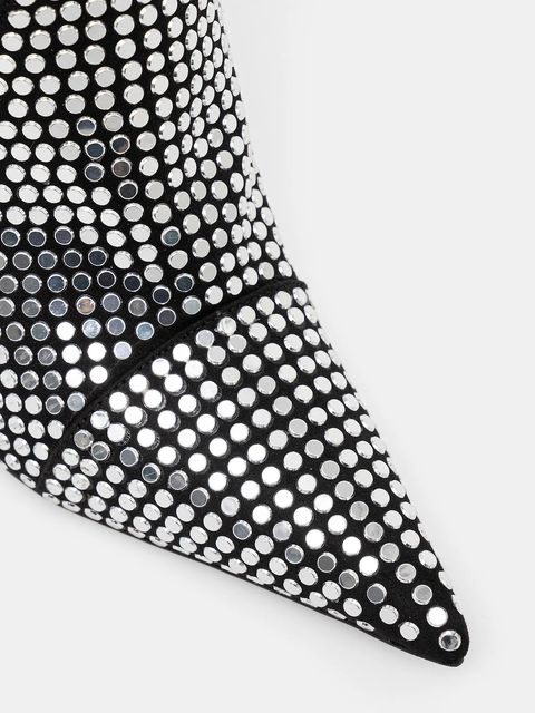 MICHAEL Michael Kors kozaki Dawn damskie kolor srebrny na szpilce 40F5DWHB7S.001