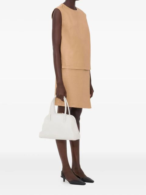 LouLou de Saison Fiza ostrich-effect zip top - Neutrals