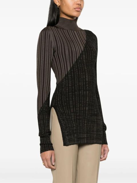 Nanushka Zareen high-neck ribbed jumper - Brown