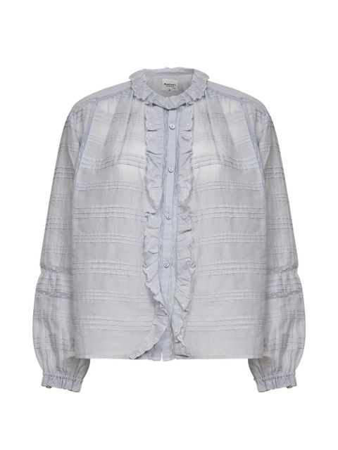 MARANT ÉTOILE button ruffled shirt - Blue - zdjęcie produktu nr 1