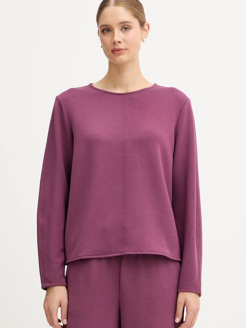 United Colors of Benetton bluza damska kolor fioletowy gładka 3QAFD10AU - zdjęcie produktu nr 1