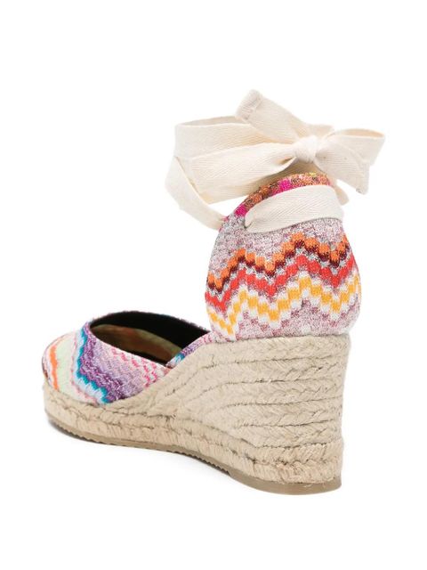Missoni chevron-pattern tie espadrilles - Orange