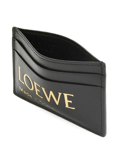 LOEWE logo-embossed leather card holder - Black