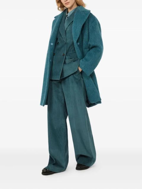 Weekend Max Mara ribbed corduroy-texture double-breasted blazer - Blue