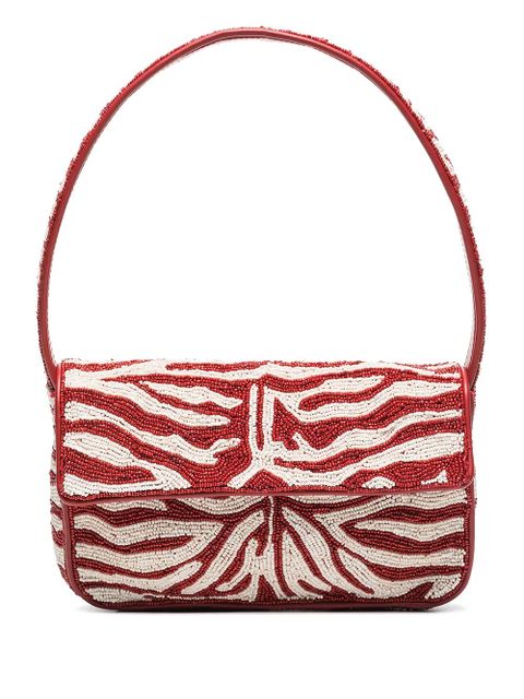 STAUD Tommy bead-embellished shoulder bag - Red - zdjęcie produktu nr 1