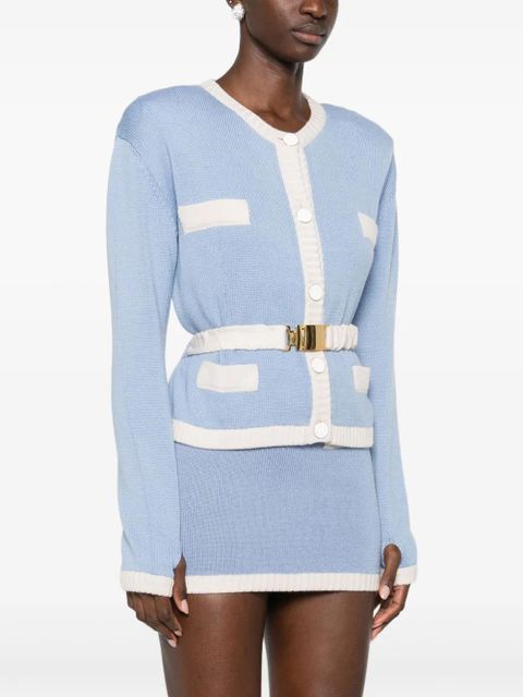 Rowen Rose two-tone belted cardigan - Blue - zdjęcie produktu nr 2