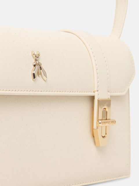 Patrizia Pepe torebka skórzana kolor beżowy 8B0327 L061