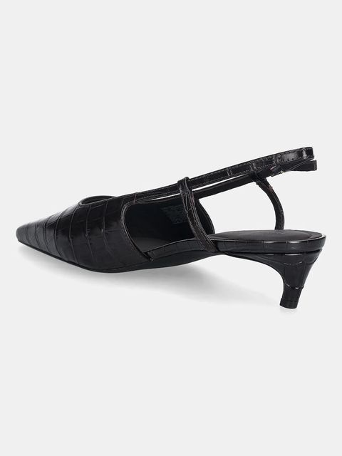 Tommy Hilfiger szpilki skórzane CROC SLINGBACK SLANTED HEEL kolor brązowy FW0FW08990 - zdjęcie produktu nr 2
