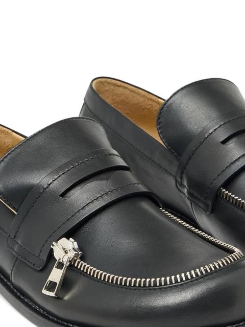 JW Anderson zip-detail penny loafers - Black - zdjęcie produktu nr 2