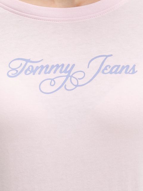 Tommy Jeans longsleeve bawełniany kolor różowy DW0DW21844