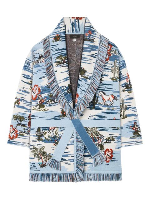 Alanui Tex-Hawaii Roundtrip fringed tapestry cardigan - Blue - zdjęcie produktu nr 1