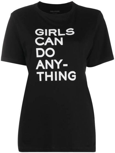 Zadig&Voltaire slogan print round neck T-shirt - Black - zdjęcie produktu nr 1