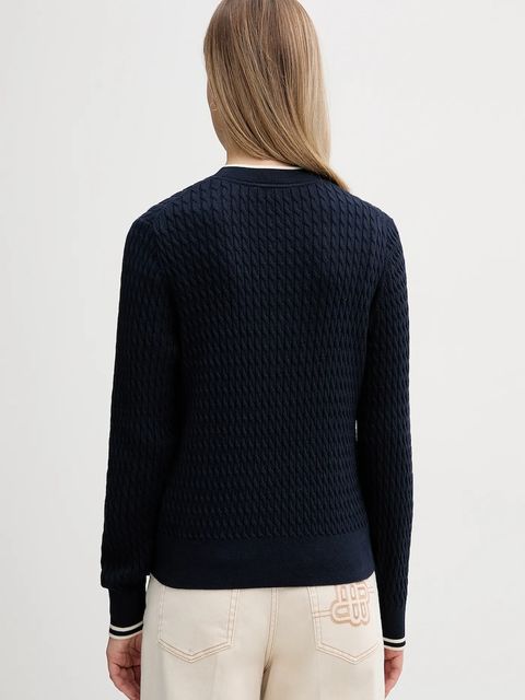 Tommy Hilfiger sweter bawełniany kolor granatowy lekki WW0WW44993