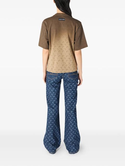 Marine Serre crescent moon-print jeans - Blue