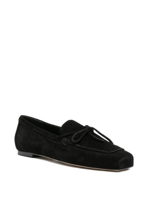 Aeyde bow-detail suede loafers - Black