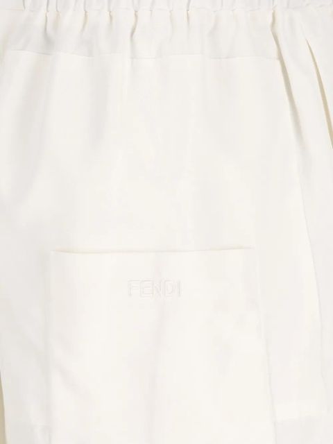 FENDI elasticated-waist mini skirt - White