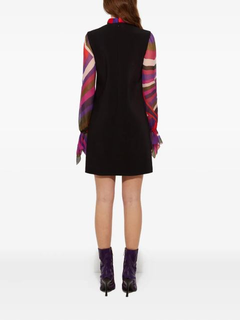 PUCCI contrast-sleeves mini dress - Black