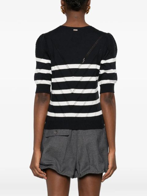 TWINSET striped V-neck top - Blue