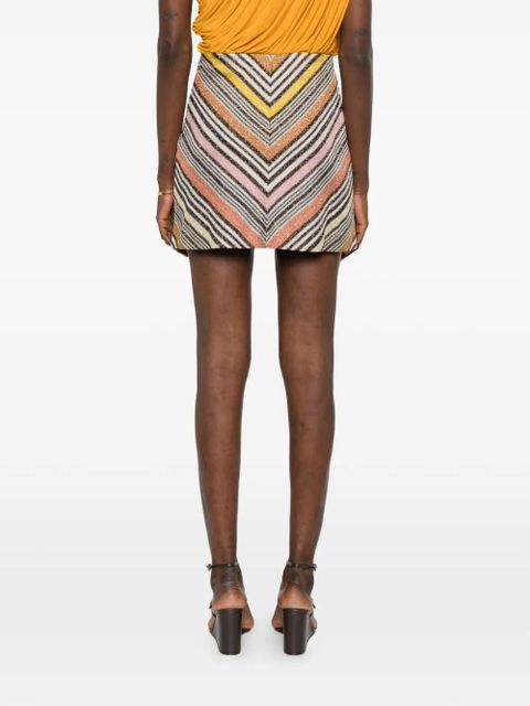 Missoni zide-zip mini skirt - Brown